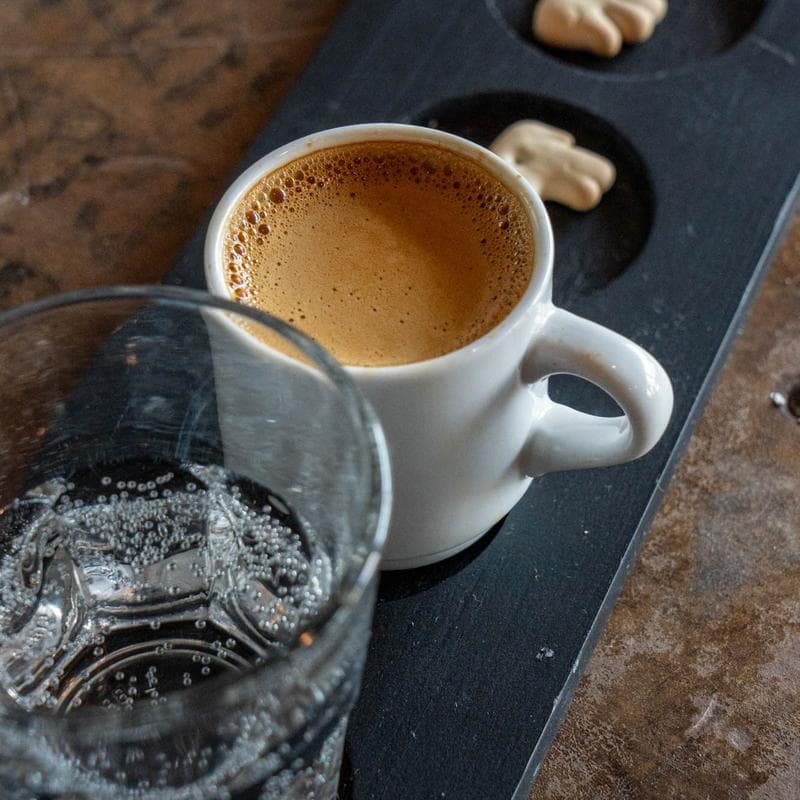 Fresh-pulled espresso